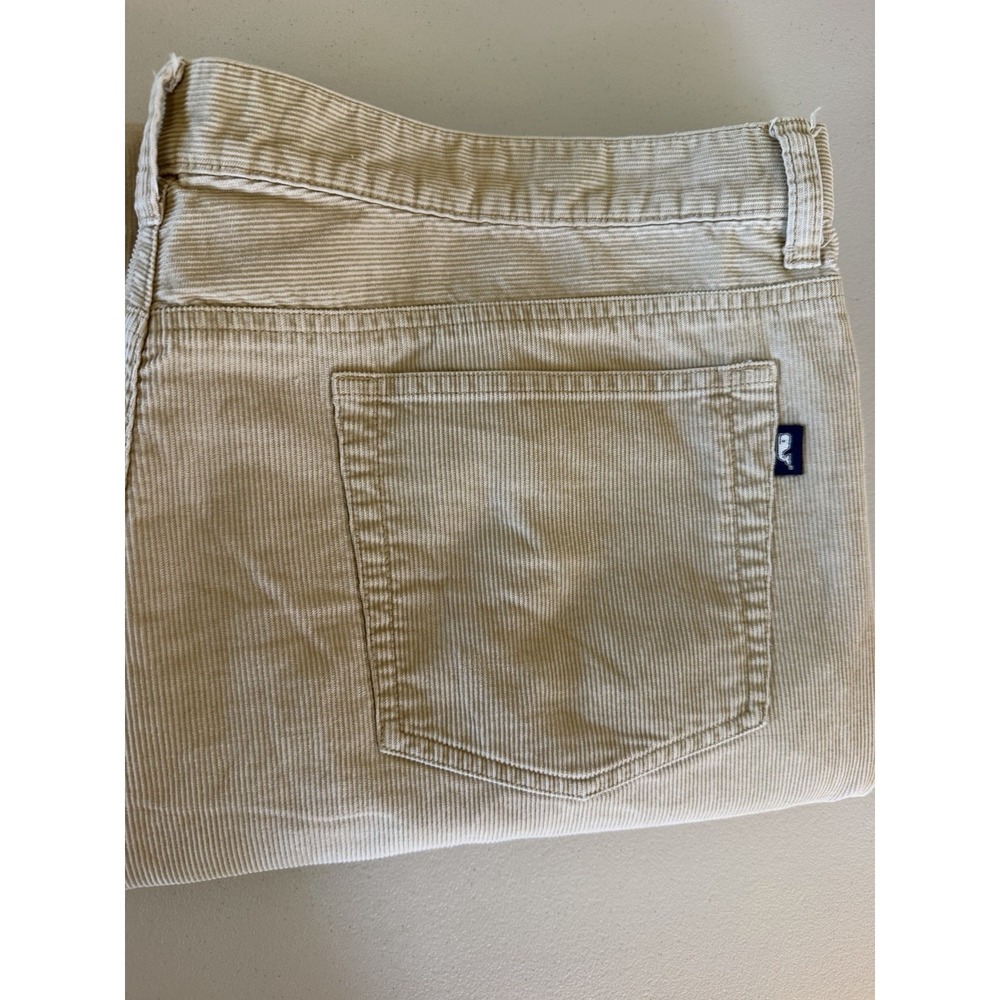Vineyard Vines Men's 42x32 Beige Corduroy Pants Regular Fit Straight Flat Front